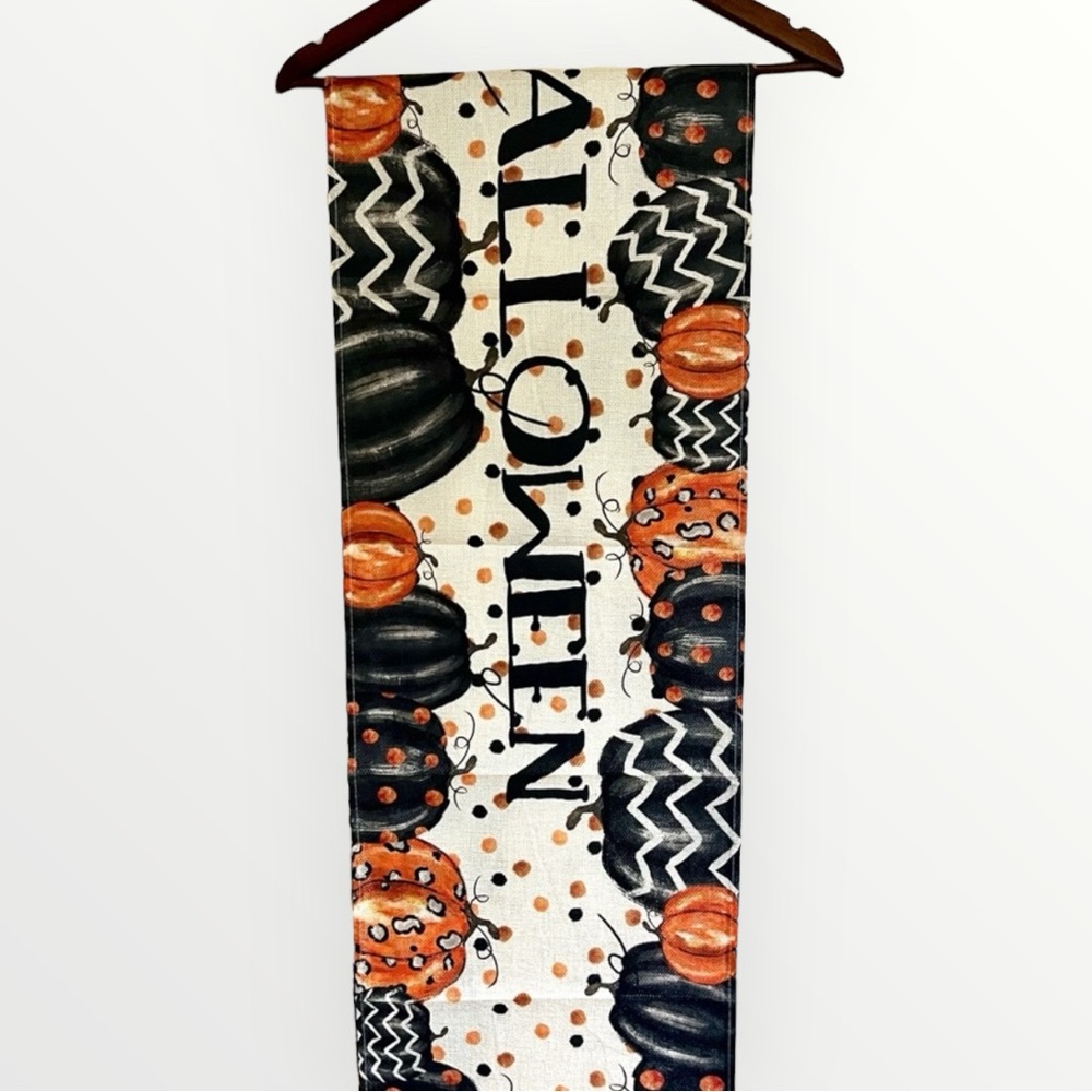Happy Halloween Pumpkins Table Runner 48” length